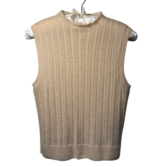 House of Harlow 1960 Sweaters - House of Harlow 1960 100% Cashmere Sleeveless Vest Beige L Semi Sheer Luxury